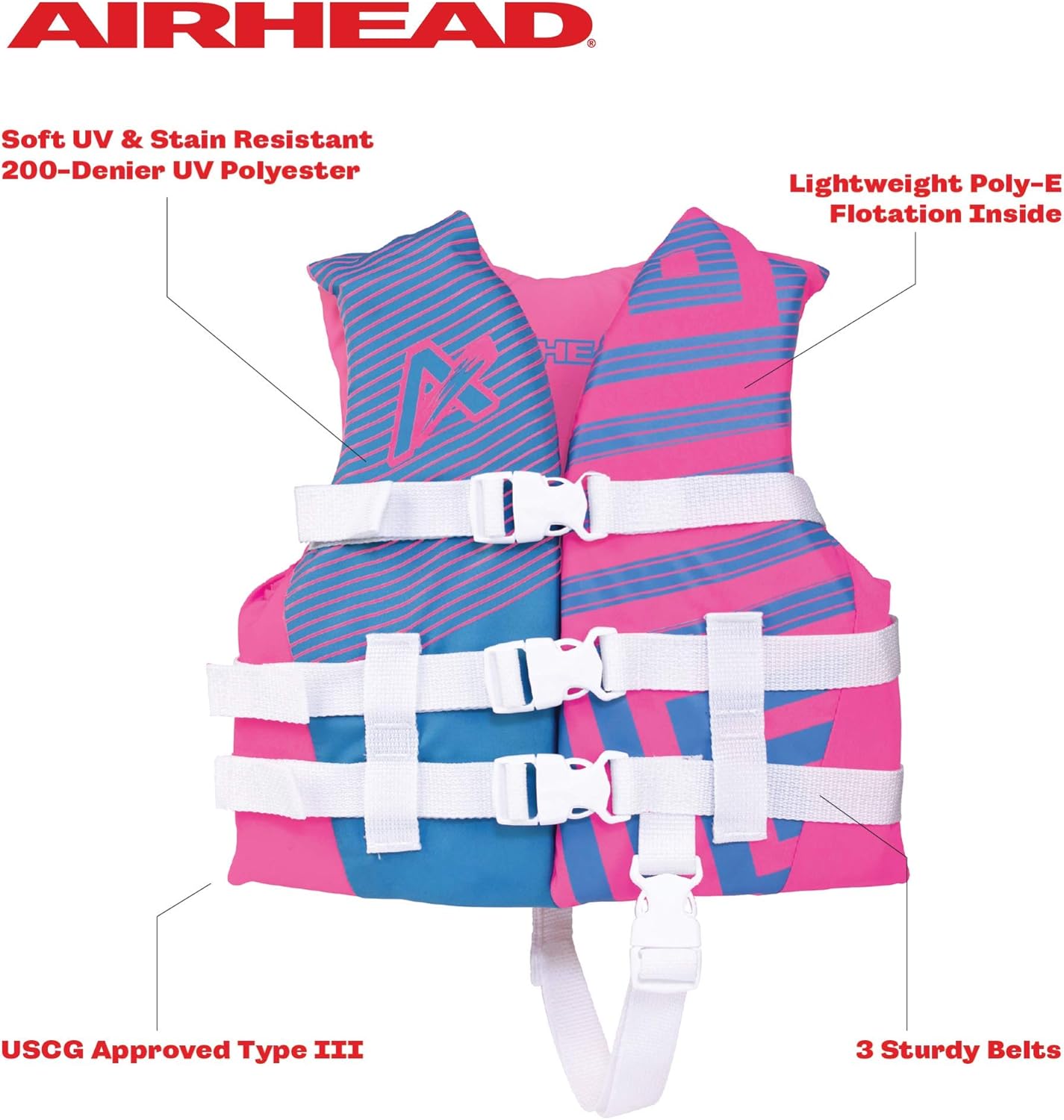 Airhead Children's Trend Life Vest - USCG Approved Jacket for 22-25 in Chest - Perfect for Boating & Watersports