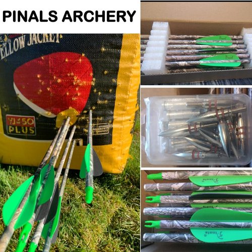 Archery Carbon Hunting Arrows - 28" 30" Spine 300 340 350 400 | Camo Arrow Shafts, Pack of 12