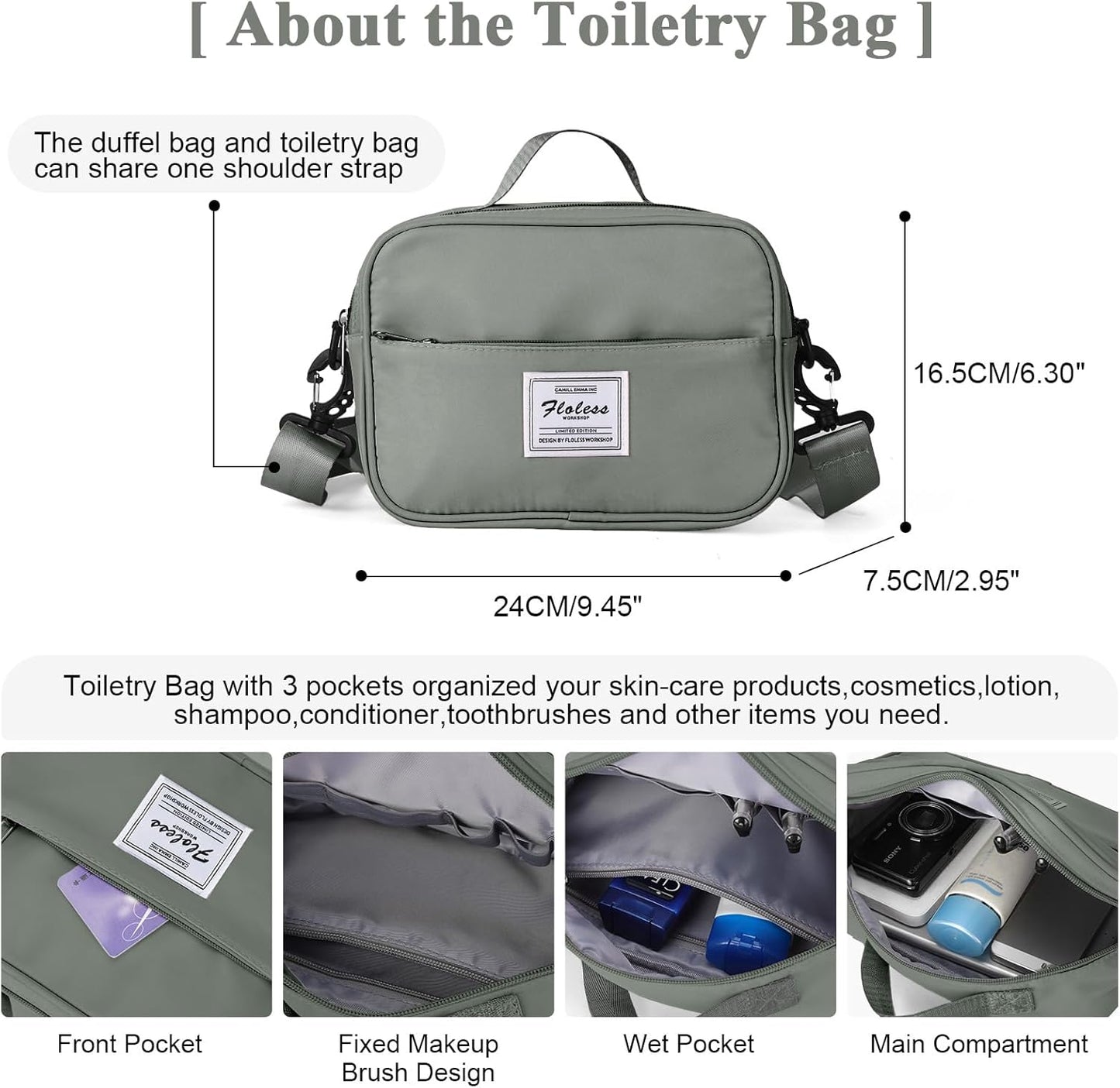 Skiennix Travel Duffel Bag - Shoes Compartment & Carry-On Design | Perfect for Weekend Getaways 18x14x8