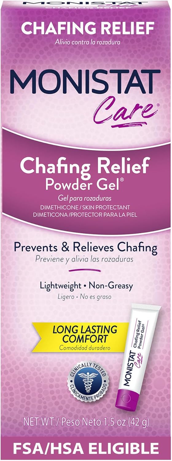 Monistat Chafing Relief Powder Gel - Long-Lasting Anti-Chafing Protection for Thighs & Bikini Area | 1.5 Oz