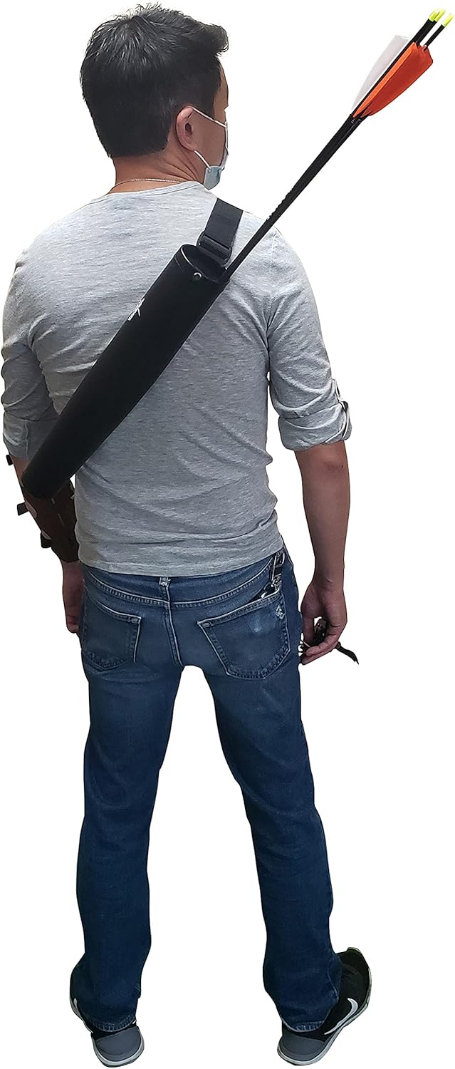 SAS Leather Tube 17" Hip Quiver | Durable Arrow Holder with Belt Clip for Archery