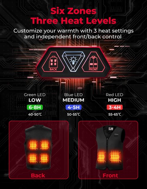 KEMIMOTO Heated Vest for Men, Electric Warming Vest for Hunting & Winter Sports (Battery Not Included)