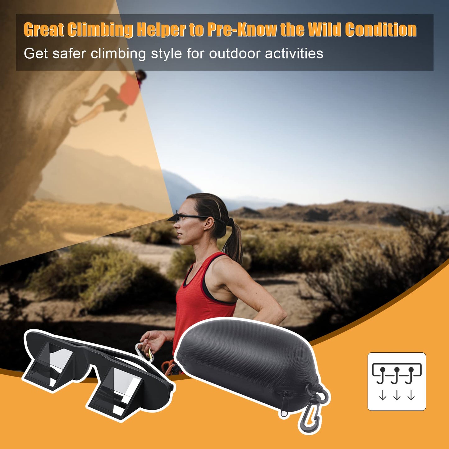 okcsc Belay Glasses Climbing Glasses Upside for Outdoor Rock Climbing Hiking Party Activities