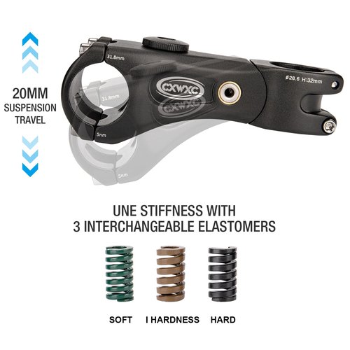 CXWXC Suspension Bike Stem - 100/135mm Bike Stem Riser for Handlebar - ShockStop Bike Handlebar Riser Extender for Mountain Gravel Road City Bicycle (31.8 x 110mm)