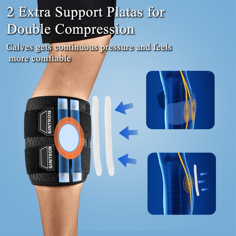 GINTRON Sciatica Pain Relief Brace Devices, Sciatica Nerve Knee Brace with Wider Pressure Pads, Sciatic Ease Pain Relief Calf With Dual Support Targeted Compression for Sciatic, Hip