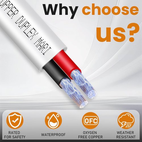 Duplex Marine Wire - Tinned Copper Electrical Cable | Waterproof OFC Red & Black for Boat, RV, Solar