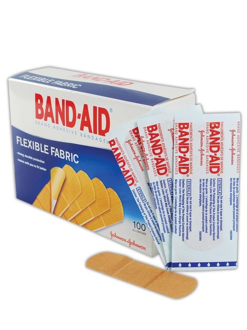 Johnson & Johnson Band-Aid Woven Adhesive Bandages - Tan, 1" x 3" | Box of 100