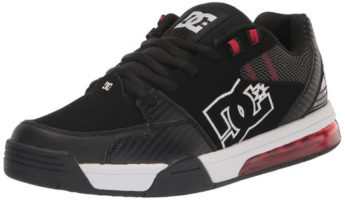 DC mens Dc Men's Versatile Causal Skate Shoe, Black/White/Athletic Red, 11.5 US