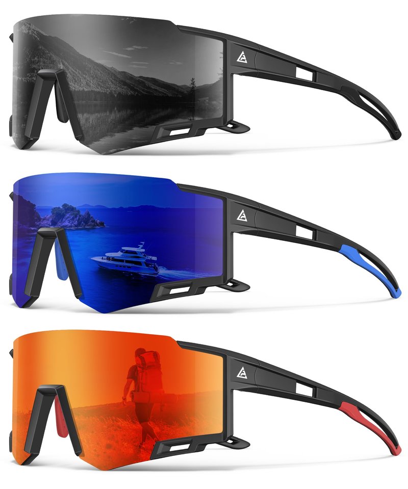 NSSIW Sports Sunglasses Men Sunglasses: Running Sun Glasses Men Women UV400 Protection for Cycling Fishing Golf