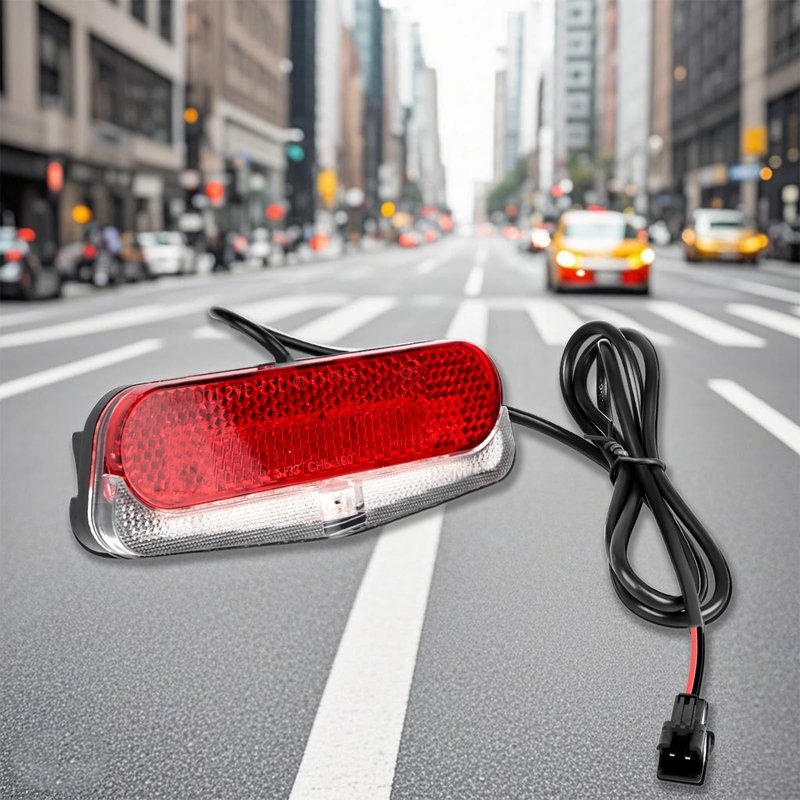 Varstrom Ebike Rear Tail Light,6V-60V LED Warning Light High Brightness Tail Brake Light with Waterproof SM Connector&38.3" Cable Length Electric Bike Accessories for BAFANG Mid Motor and hub Motor