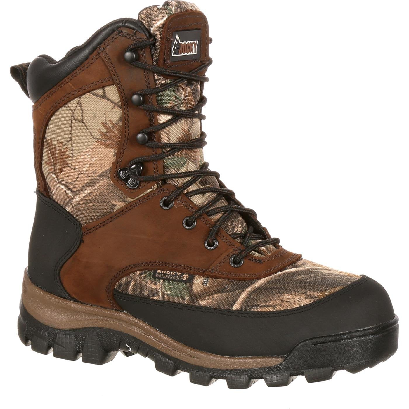 ROCKY Core Waterproof 400G Insulated Outdoor Boot, Brown Realtree Ap, Size 10(WI)
