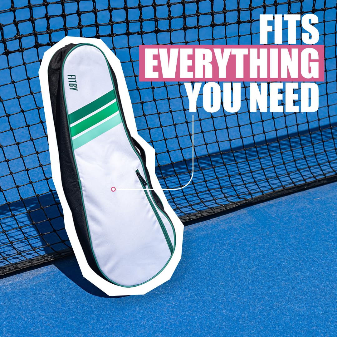 Tennis Bag for Men & Women - Lightweight Durable Racquet Bag with Adjustable Shoulder Strap & Side Pockets - Fits Multiple Racquets - Black Tennis Racket Cover (27" x 10")
