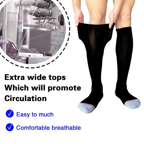 Ioryzek Walking Boot Socks for Air Cam Walker Cast - 2 Pairs Fracture Boot Brace Surgical Orthopedics for Men Women (US, Alpha, One Size, Regular, Black)