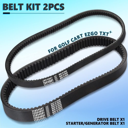 Gaoerfu-CP EZGO TXT Drive Belt & Starter Generator Belts Kits for 1994-up Gas EZGO TXT/Medalist 4 Cycle Golf Cart Models, Golf Cart OEM # 72054G01, 72024G01, 26414G01, 72025G01, 630587