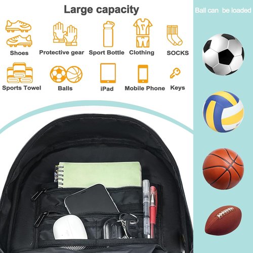 DAFISKY Soccer Backpack - Water Resistant Design with Ball Holder & Shoe Compartment | Ideal for Sports