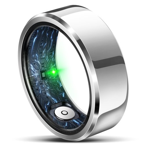 Smart Ring for Women Men, Fashion Minimalist Fitness Ring & Sleep Tracker Ring with Heart Rate, SPO₂,Blood Pressure,5ATM Waterproof Health Ring,No Subscription,Travel-Friendly Women Gift (Silver,12)