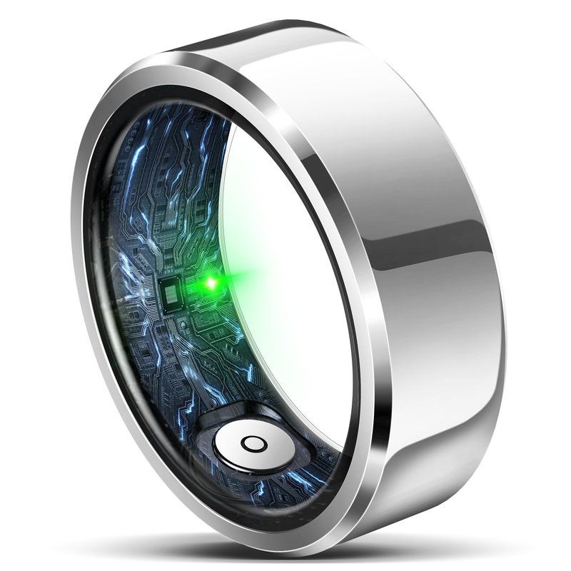 RIFESI Smart Ring for Women Men,(Size 8,Silver) B0FSZ2WGPY