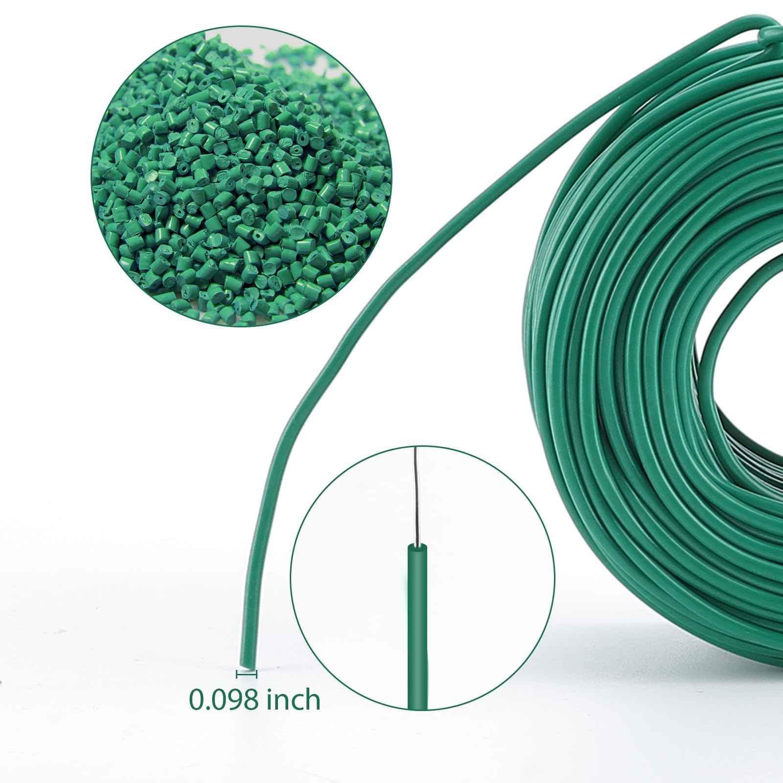 YDSL 100 Feet Soft Tie for Plants, 3 Pack Green Twist Garden Ties Gardening Supplies for Supporting Climbing Plants, Tomatoes, Vegetables, (Diameter - 2.5MM)