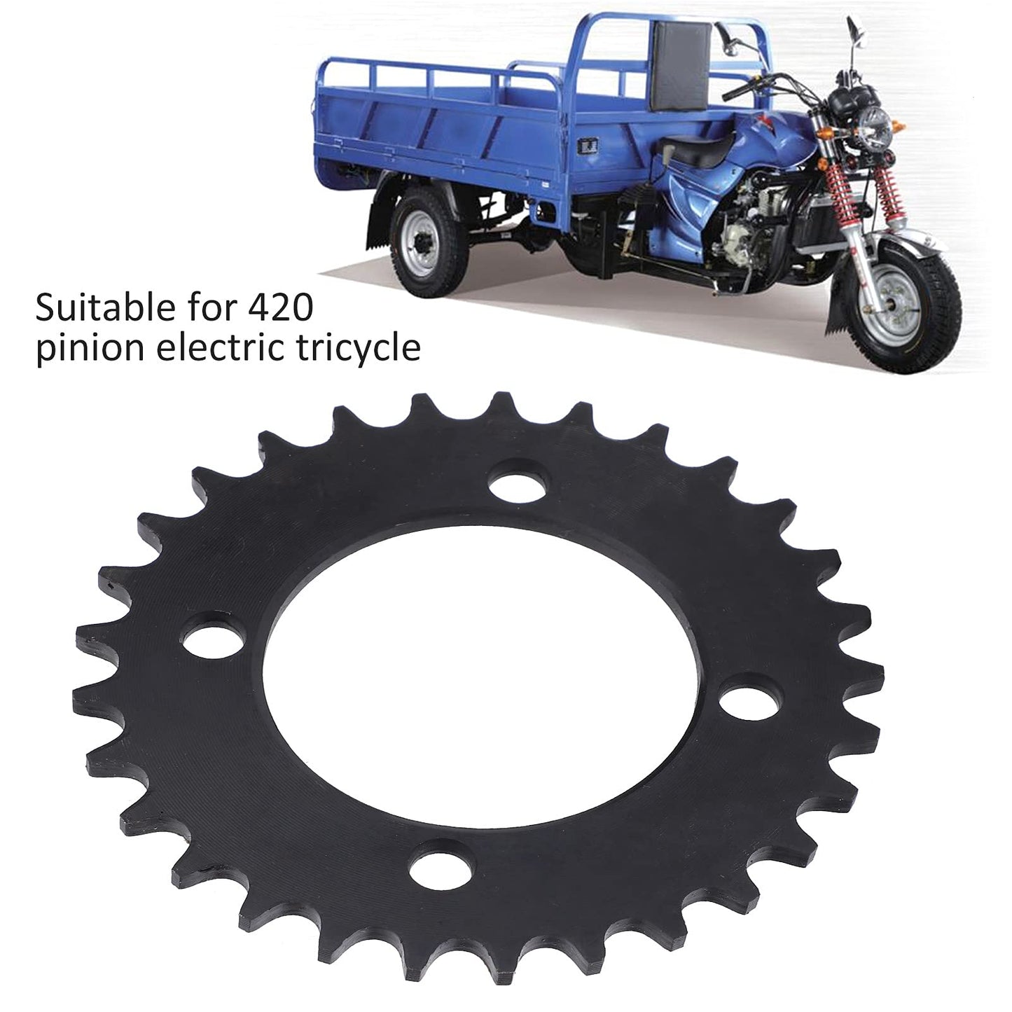 Alomejor Rear Freewheel, Steel 420 Chain Sprocket 29 Teeth Four Hole Mounting for Electric Tricycle Owners Bicycle Mechanics DIY Enthusiasts