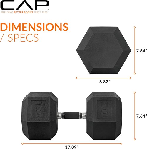 CAP Barbell Coated Dumbbell Weights - Versatile Options for Home or Gym Use | Multiple Pairs & Sets Available