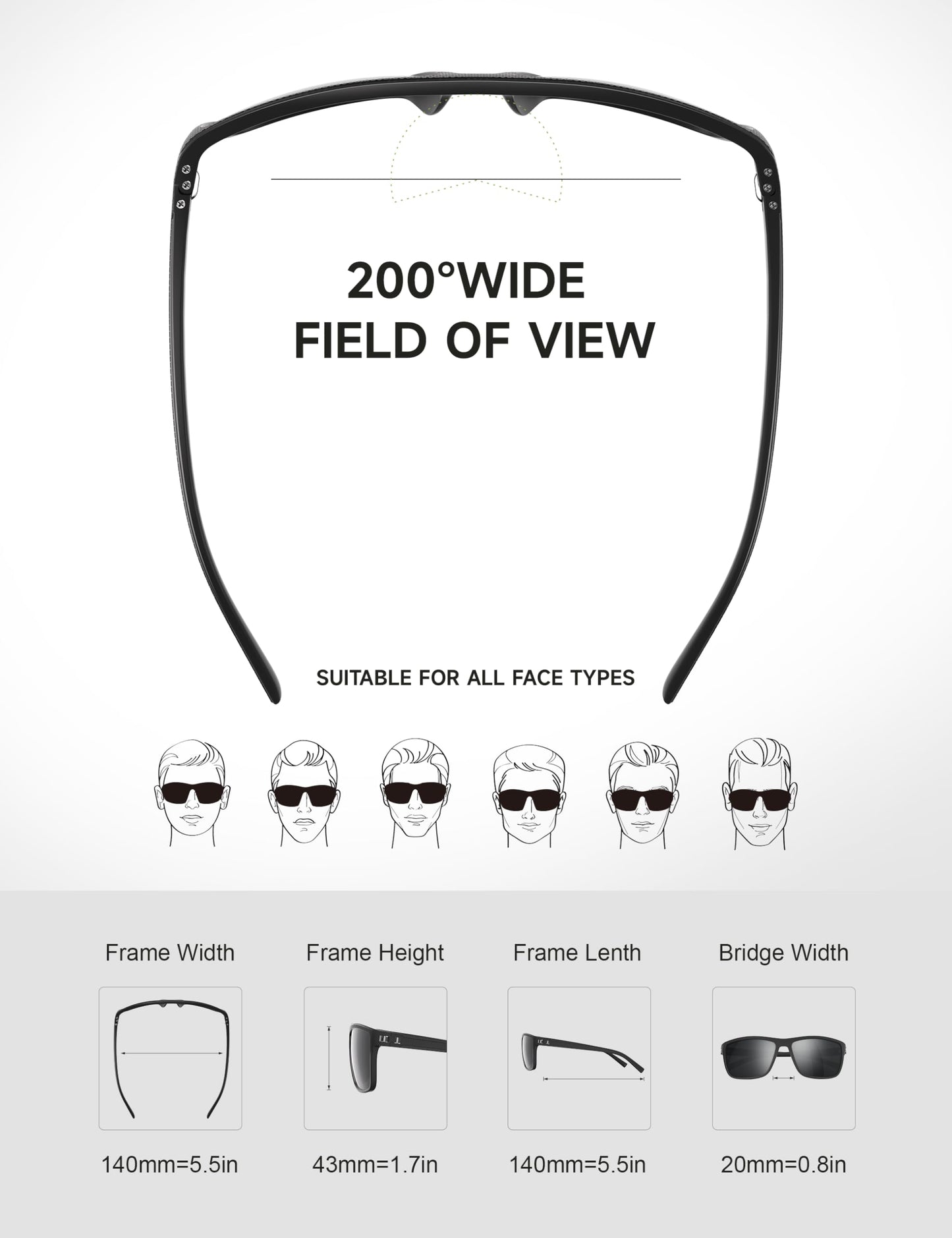 Foliful Polarized Sunglasses Men and Women, Mens Sunglasses Square Lightweight with UV Protection Sun Glasses for Fishing Driving, 3806A02