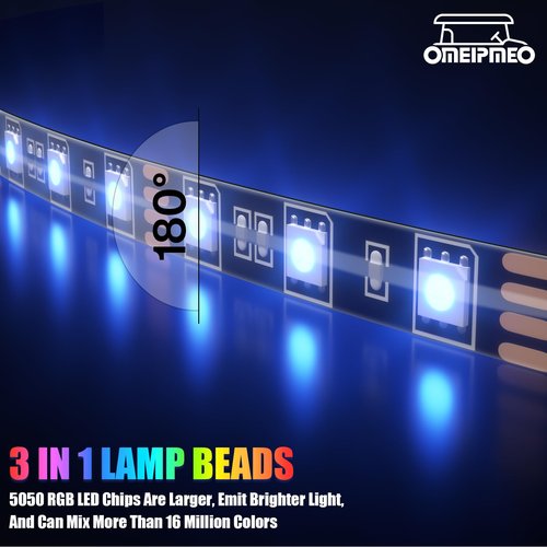 4PCS Golf Cart LED Underglow Light Kit, Golf Cart RGB Underbody Light Strip with APP&Remote Control, Multi-Mode, Music Sync, IP68 Waterproof, 9-16V Golf Carts Lighting Strip for Club Car EZGO YAMAHA