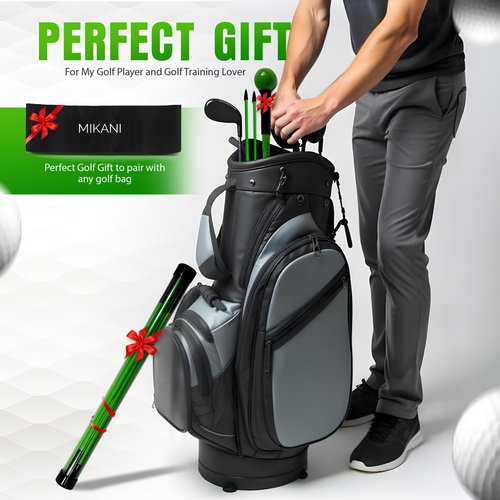 Golf Swing Trainer Aid, 48" Flex Whip Stick Lag Trainer for Golf Training & Golf Warmup Practice Stick, Tempo Training, Includes Golf Arm Band & Golf Alignment Sticks,Golf Accessories for Men (Green)
