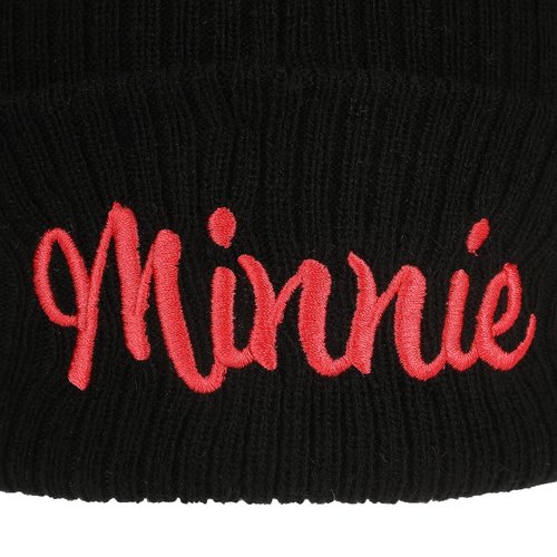 Bioworld Minnie Mouse Bow with Ear Poms Cuff Beanie