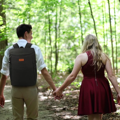 Camping Cooler Backpack 45 Cans, Soft Backpack Coolers Insulated Leak Proof Travel Cooler Bag Waterproof Lunch Picnic Beach Work Trip Thermal Bag Drink Beverage Beer Bag Cooler Black