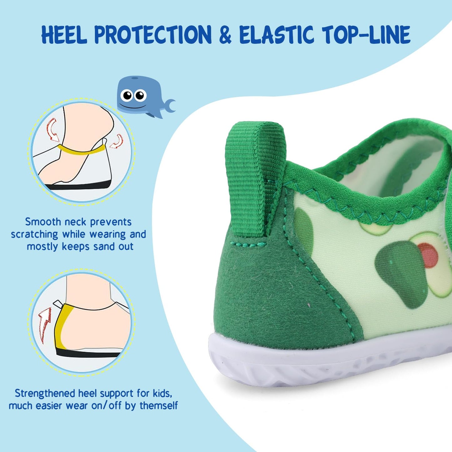 LeIsfIt Kids Water Shoes Toddler Girls Boys Swim Shoes Outdoor Quick-Dry Breathable Aqua Socks for Beach Pool Surf, Avocado, 1 Big Kid