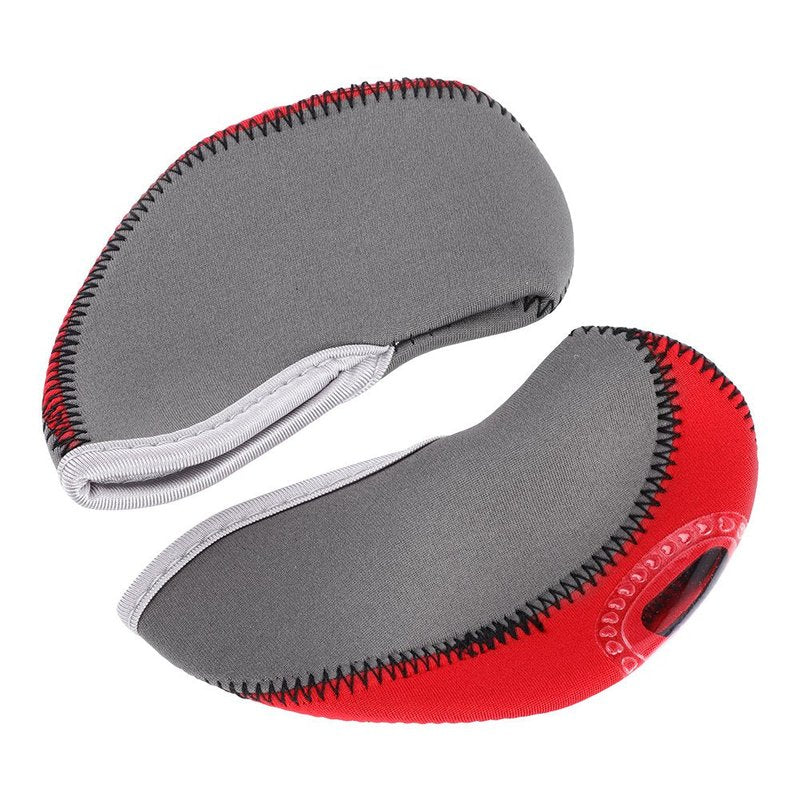 Neoprene Iron Cover, Dilwe 10 Pcs Putter Protector with Zipper, Long Neck, See Through Window, Golf Club Sleeve (Gray+Red)
