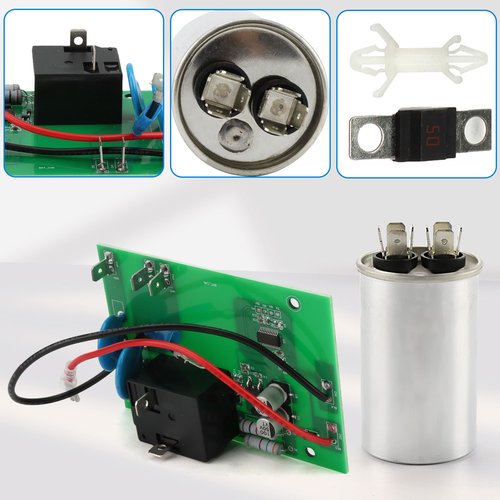 36 Volt Charger Control Circuit Board & 4uF 660VAC Capacitor Combo Set for Ezgo Powerwise Golf Club Cart, for 1994-Up Car Replaces# 11560G1 11560G2 17077G1 28667G01 28566G01 28566-G01