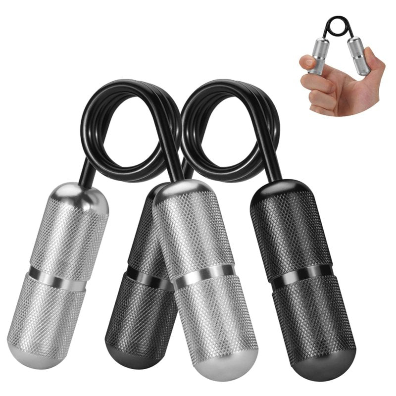 CHEETOP 2PCS Handheld Fidget Toys, Help Relieve Stress Anxiety, Mini Finger Metal Grip Strengthener, Hand Wrist Grip Strength Rehabilitation Trainer, Relief Muscle Stiffness (Silver+Black)