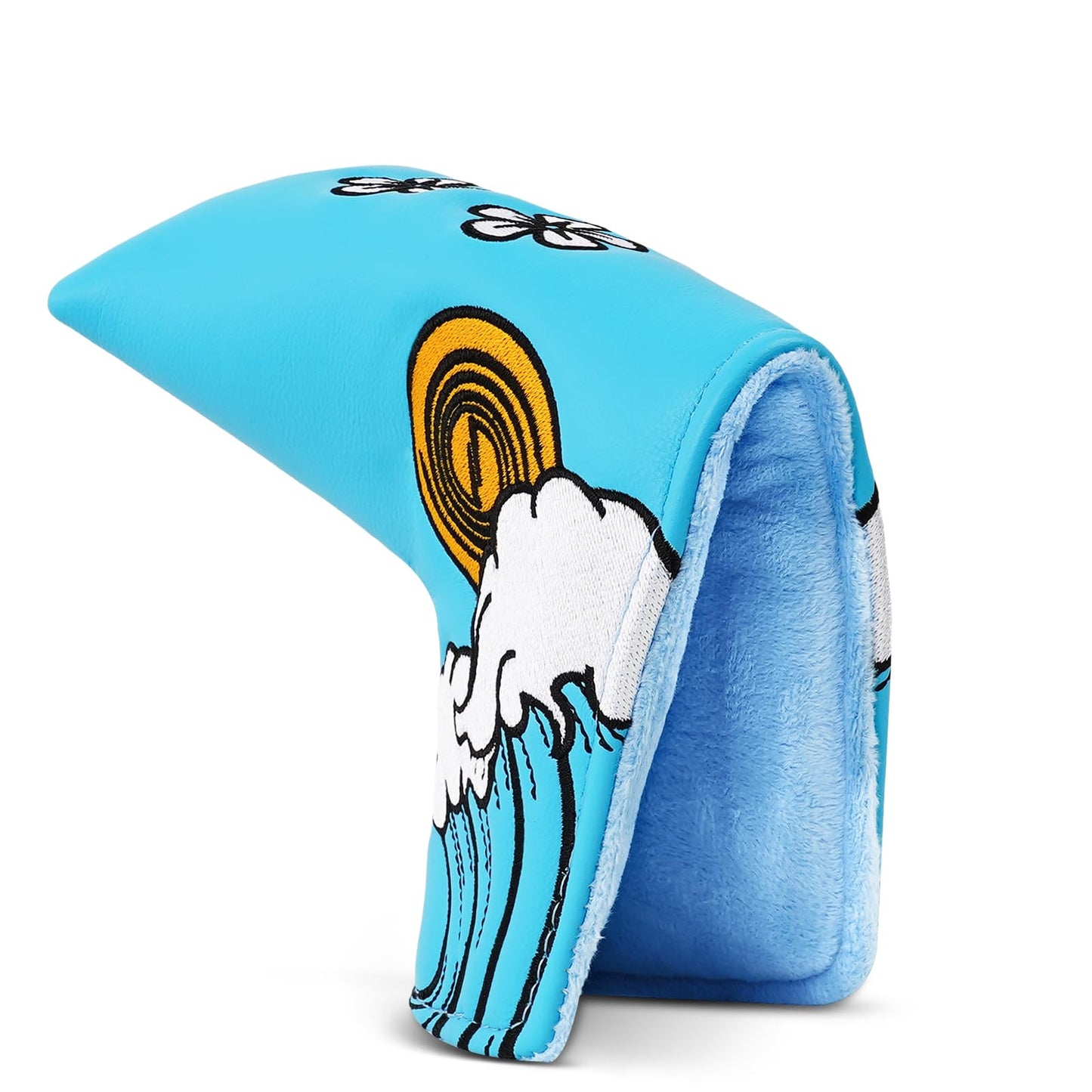 Putter Headcover, Blade Putter Cover Magnetic Blue Sea Wave Golf Putter Head Cover