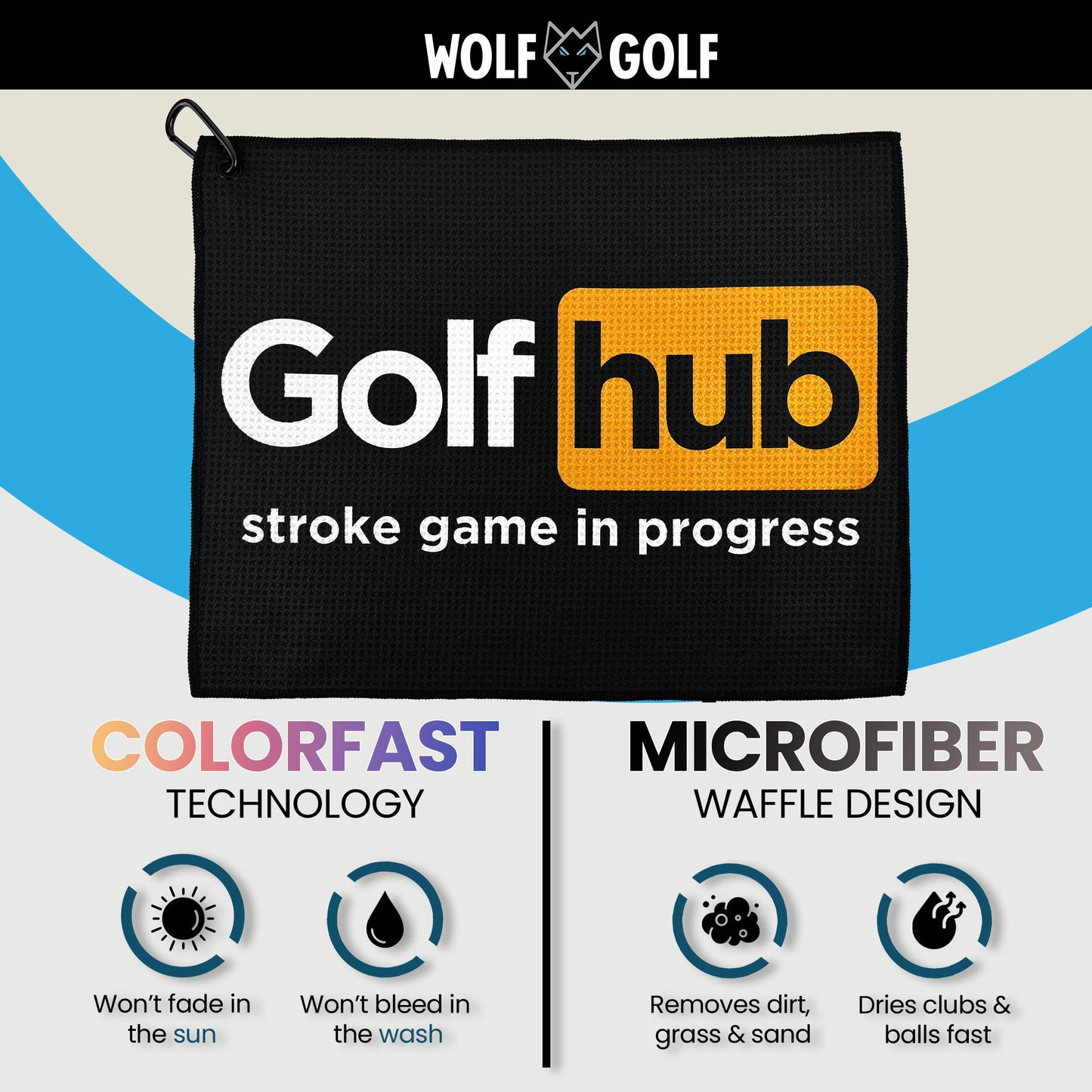 Golfhub Golf Towel - Golf Accessories for Men - Golf Gifts for Men - Printed Funny Golf Towel
