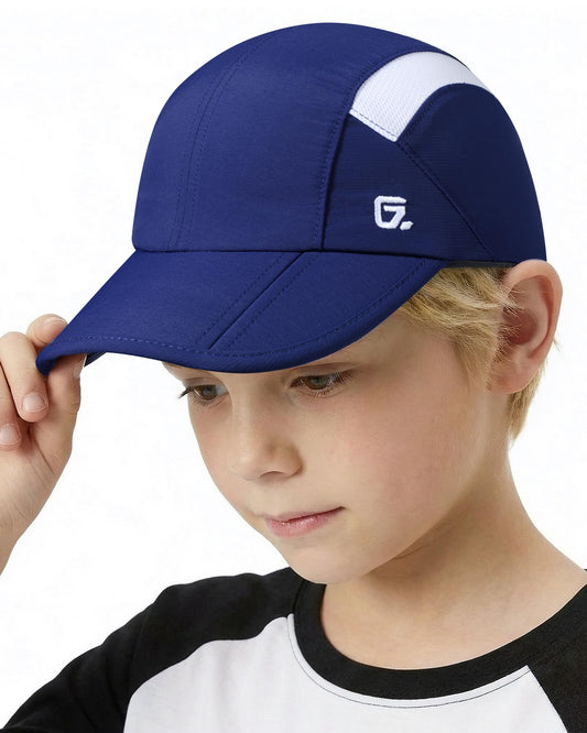 GADIEMKENSD Kids Hat, Foldable Toddler Baseball Cap, UPF50+ Sun Protection, Lightweight and Breathable, Quick Drying and Cool, Suitable for Boys or Girls 4-9T Blue