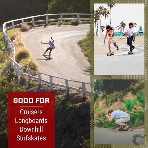 Fireball Tinder 65mm 81a Durometer Skateboard & Longboard Wheels (White 65mm Wheels x 4)