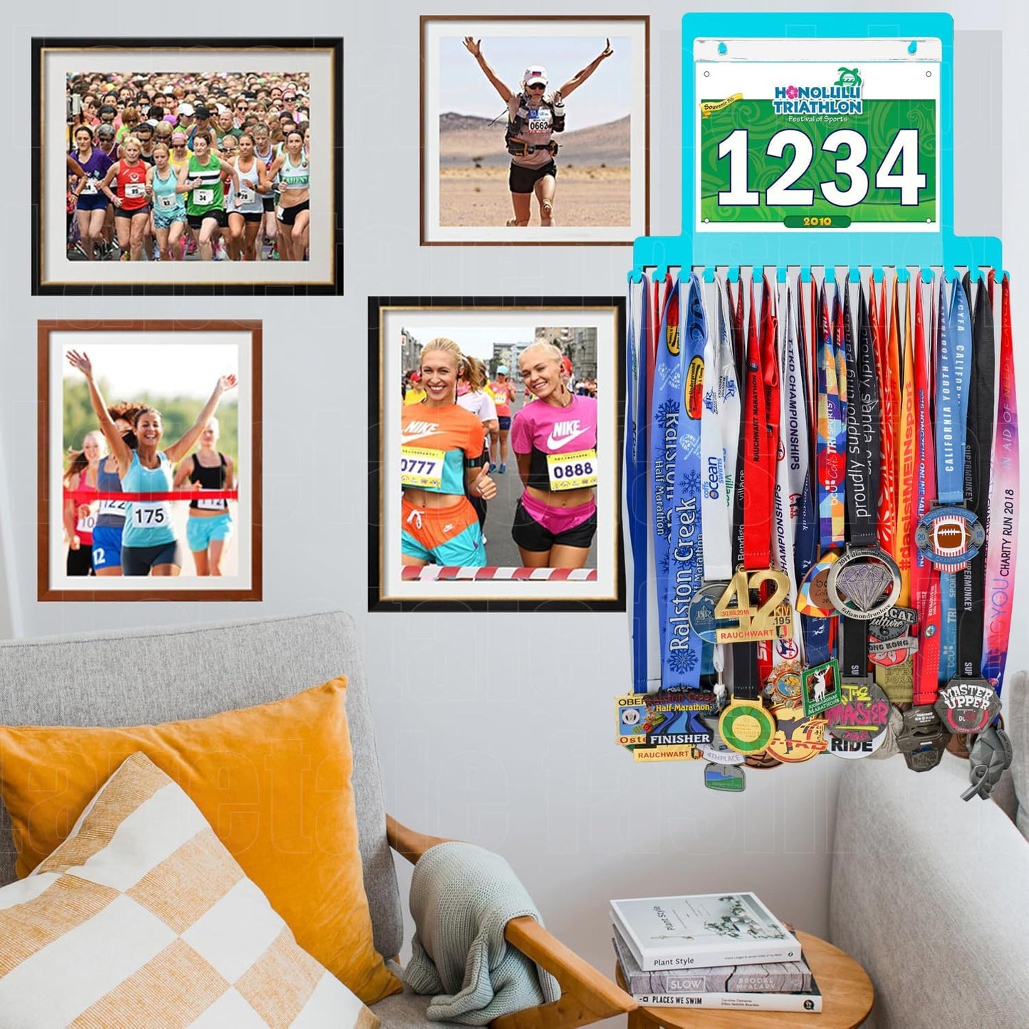 Skiennix Race Medal Holder - Stylish Wall Hanger for Marathon & Runner Medals | Perfect Gift for Athletes