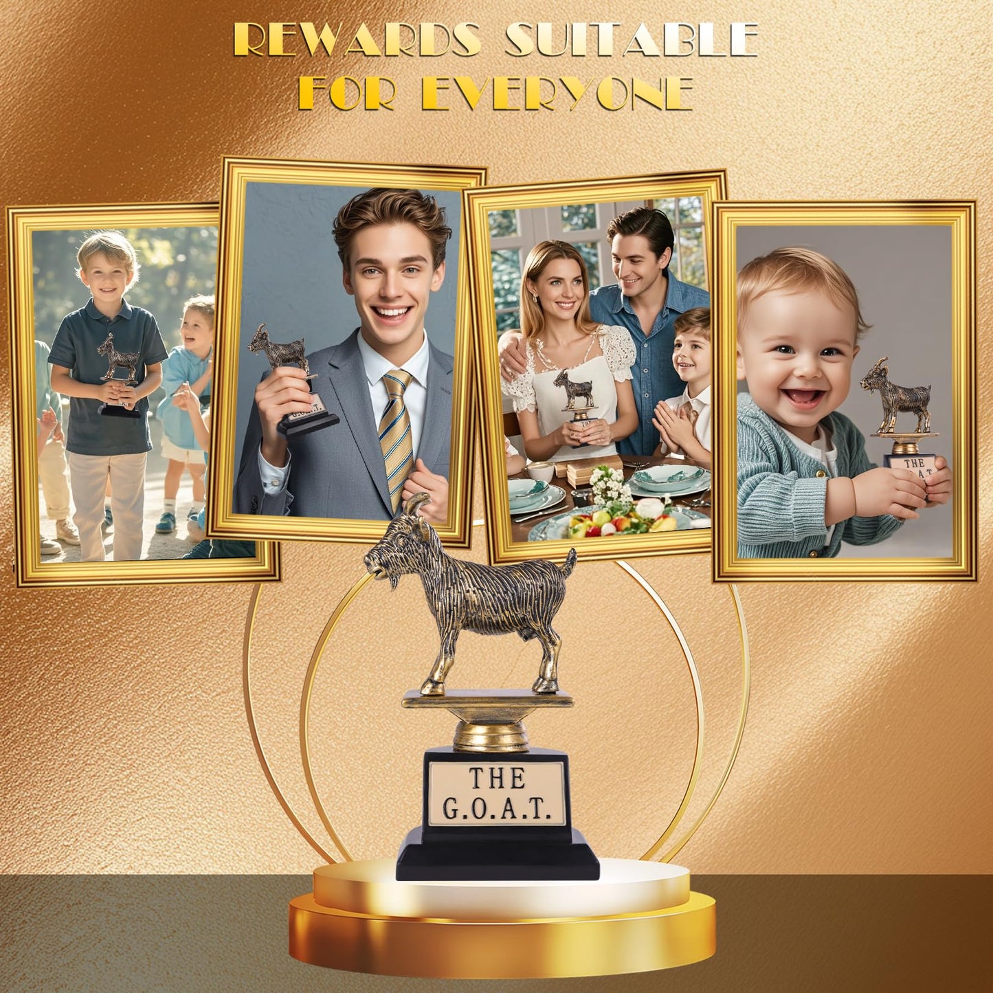 6" The Goat Trophy Award, FiiMan G.O.A.T Greatest of All Time Trophy, Funny Recognition Trophy, Unique Recognition Gift Plaque for Fantasy Sports, Employee, Teacher, Boss, Friend. The Humble Goat!