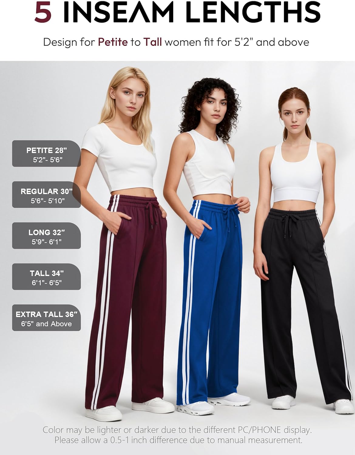 Tapata Women's Track Pants - Loose Straight Leg Jogging Sweatpants for Athletic Comfort | Multiple Inseams