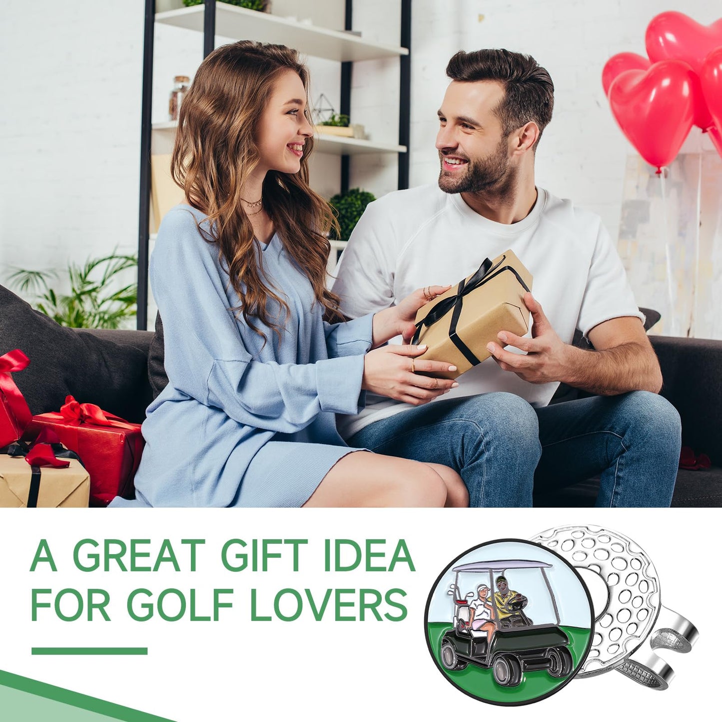 Jecten Funny Ball Marker Hat Clip, Magnetic Enamel Golf Ball Markers for Putting Green, Golf Ball Marker with Magnetic Hat Clip, Unique Gift for Golf Lovers