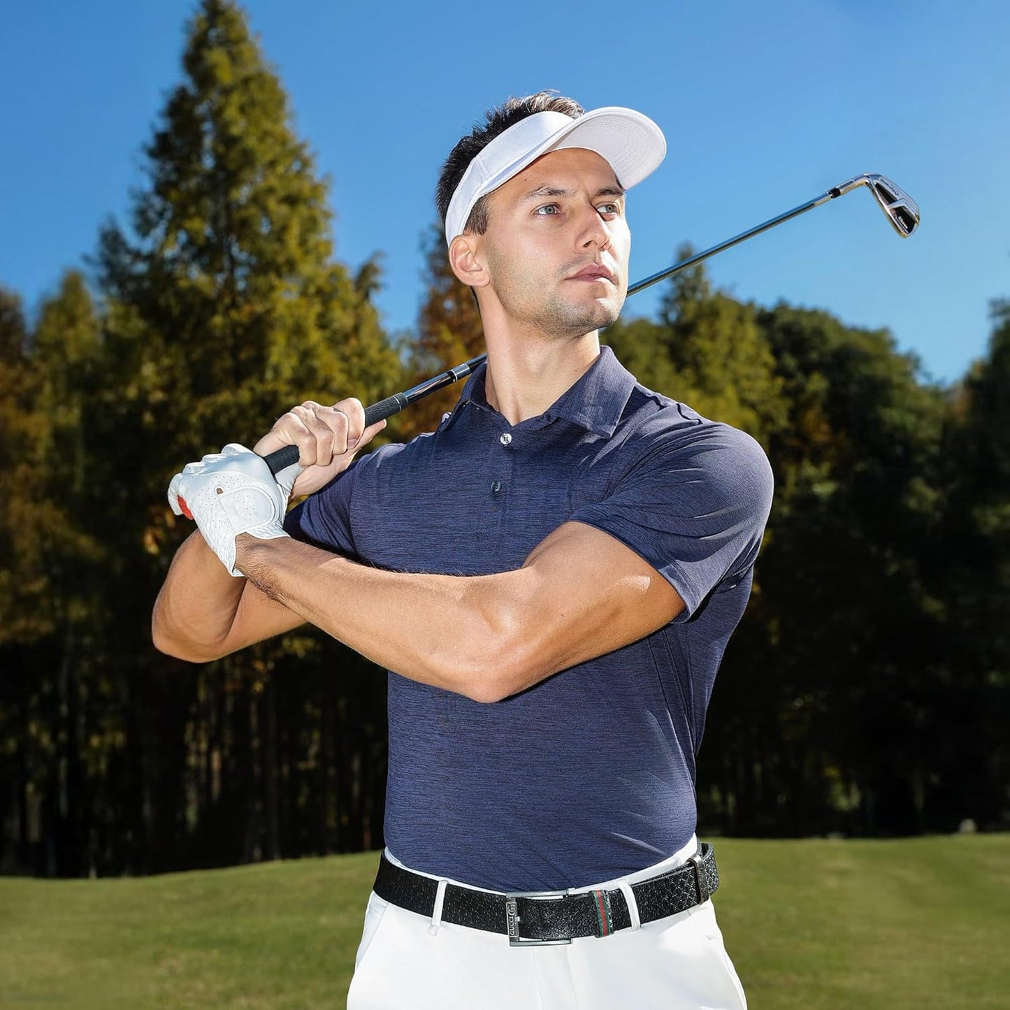 BOOJO Men's Polo Shirts - Quick Dry Moisture-Wicking Black Short Sleeve Golf T-Shirts | Casual & Athletic Wear