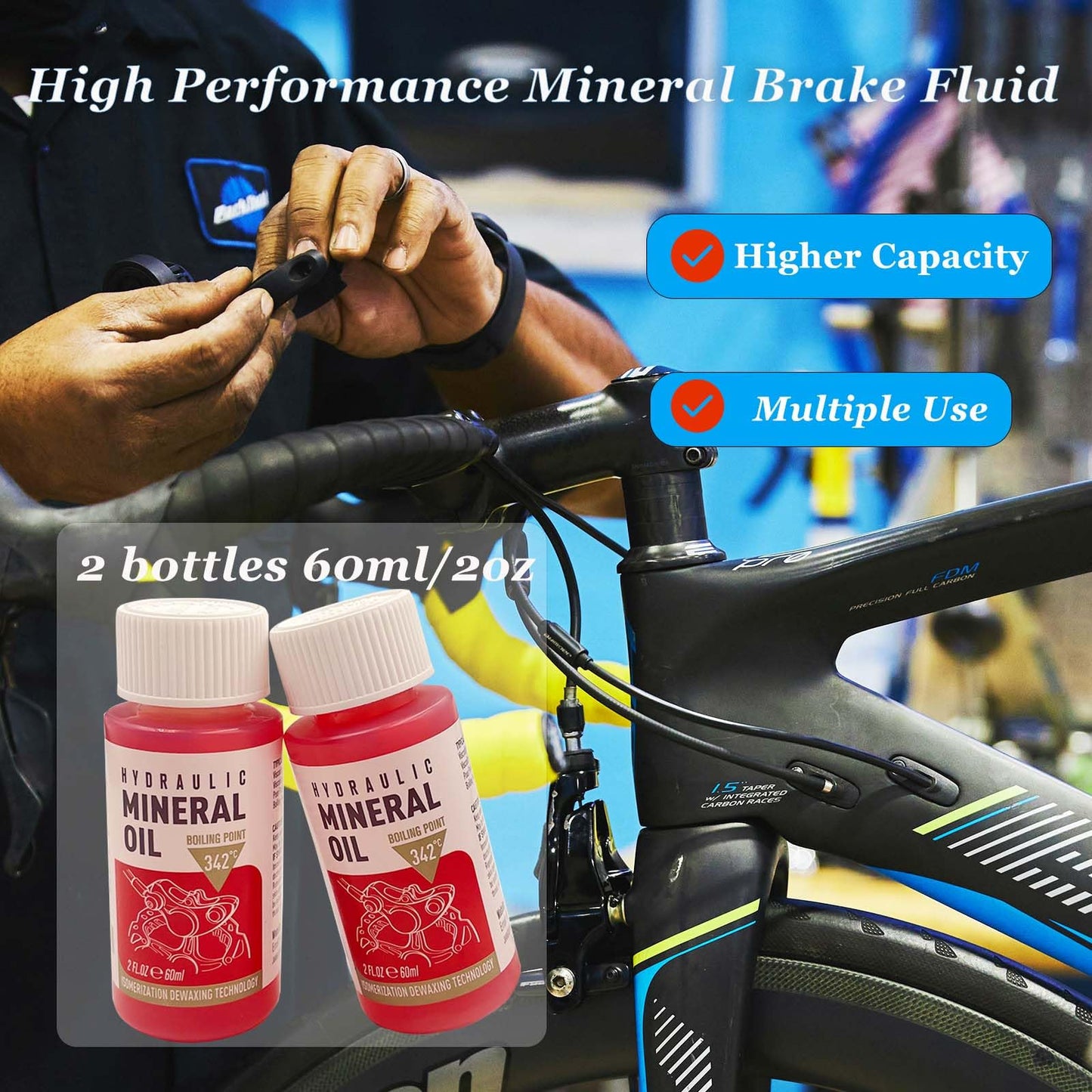 Brake Bleed Kit for Shimano Hydraulic Brakes, Brake Fluid Change Hydraulic Kits, Including 120ml/4oz High Performance Bike Brake Mineral Oil, Brake Fluid for MTB/Road Bicycle Hydraulic Disc Brakes