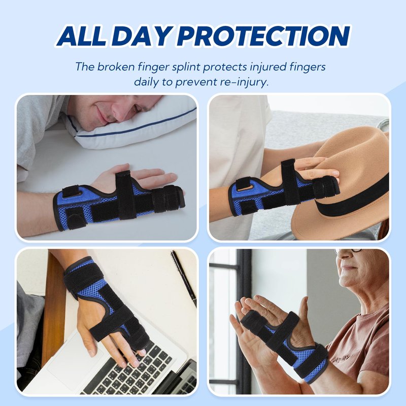 YiYame Pinky Finger Splint, Trigger Finger Splint for Ring Finger, 4th or 5th Broken Finger Splint, Metacarpal Finger Splint for Boxer's Fracture, Ulnar Nerve, Arthritis, Fits Left & Right Hand, M