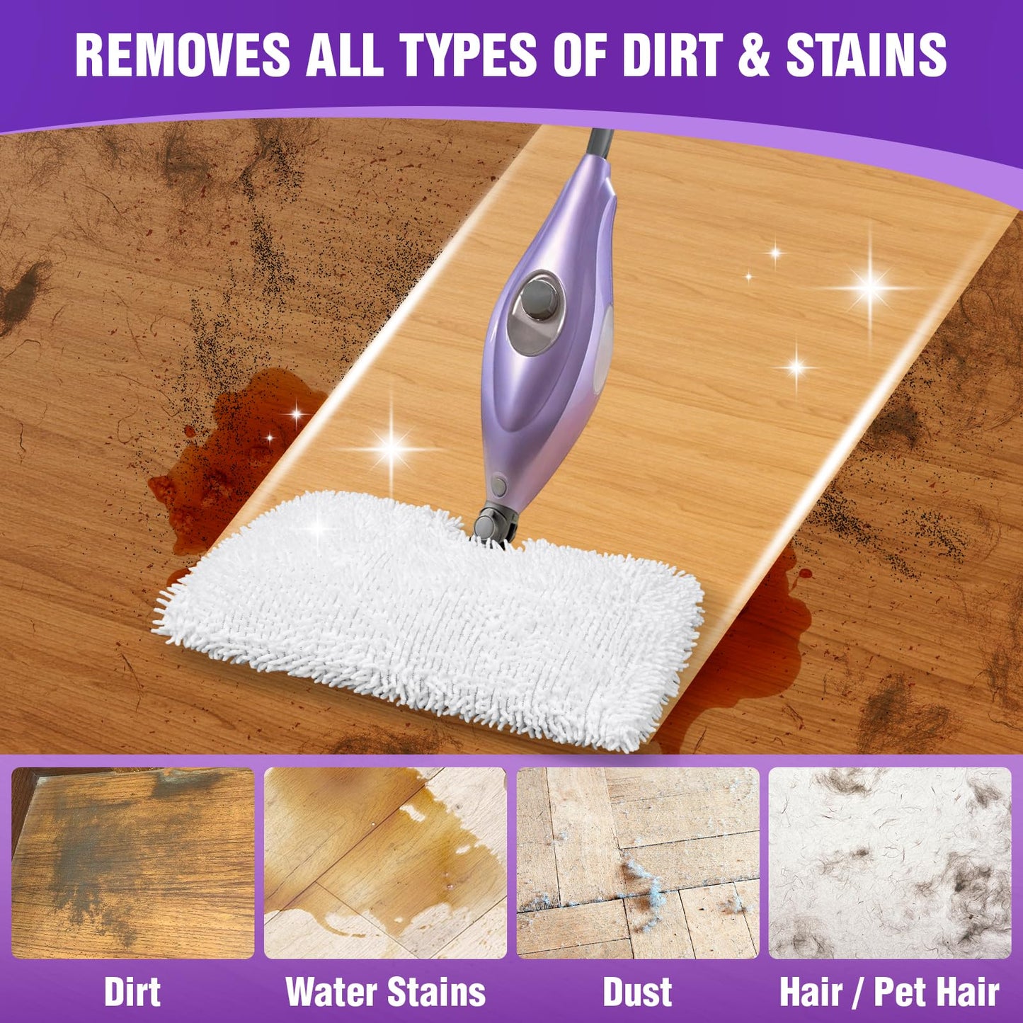 S3501 S3601 Steam Mop Replacement Pads Compatible with Shark Steam Pocket Mops S3501 S3601 S3550 S3801 S3901 S3601D S3801CO S3901D S3455K S2902 SE450, Washable Microfiber Mop Pads Reusable, 3 Pack