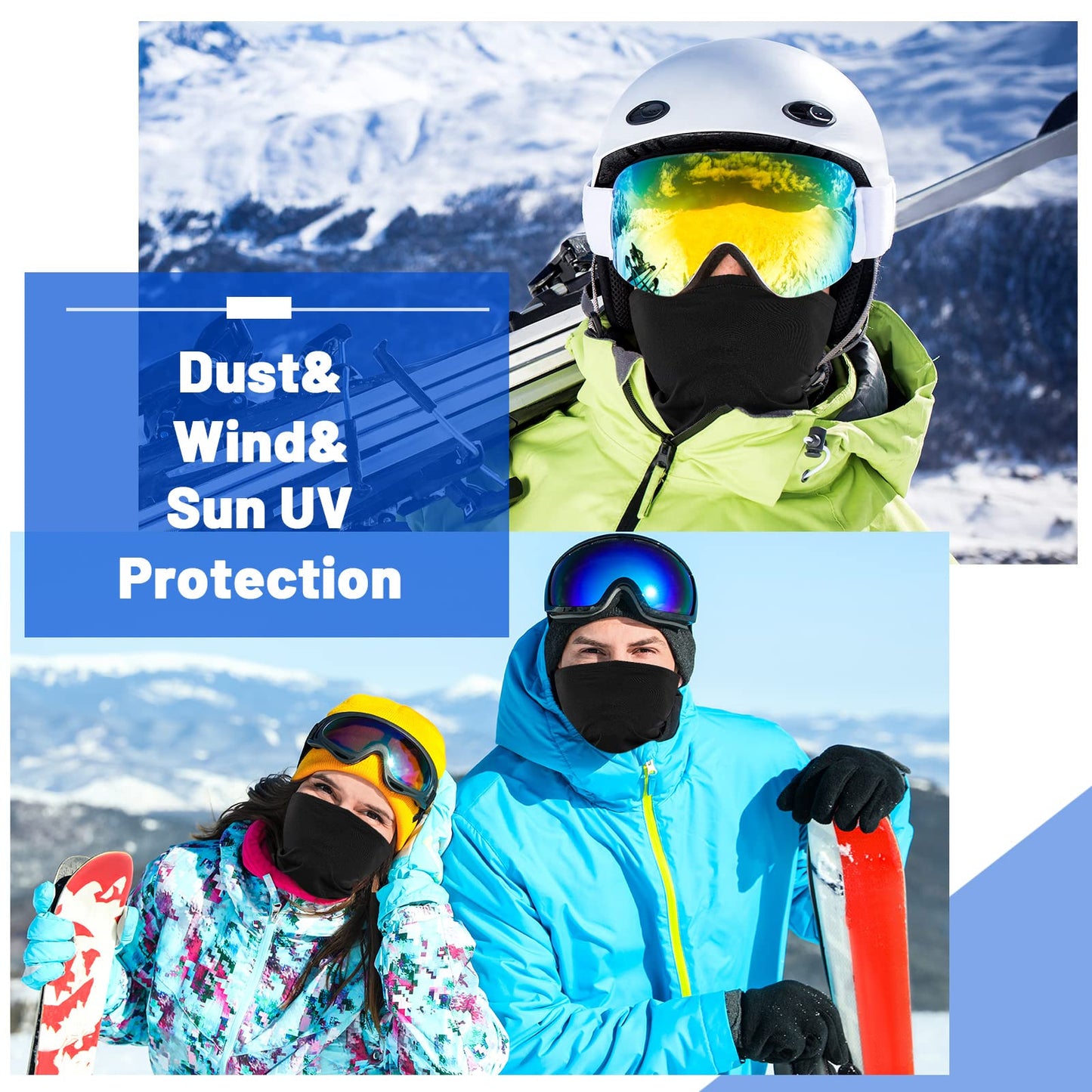 Jecery 60 Pcs Neck Gaiter Face Cover UV Protection Scarf Bulk Mask Breathable Balaclava Bandana for Men Women Outdoor Sports(Black)
