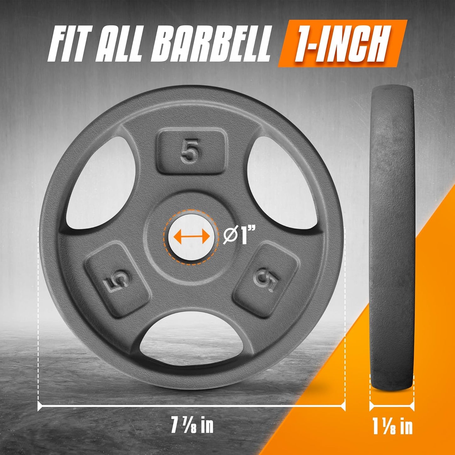 Yes4All Grip Weight Plates - Cast Iron for Strength Training | Multiple Sizes 2.5 lb to 35 lb