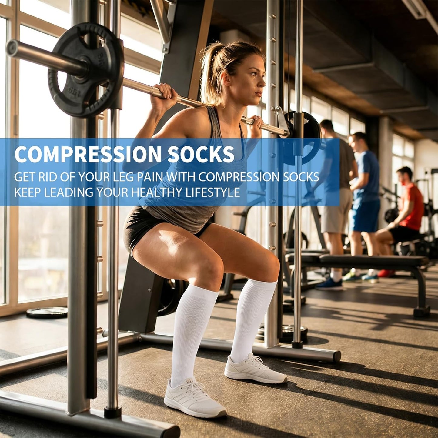 Sooverki Copper Compression Socks - 8 Pack Knee High 15-20mmHg for Optimal Athletic Support