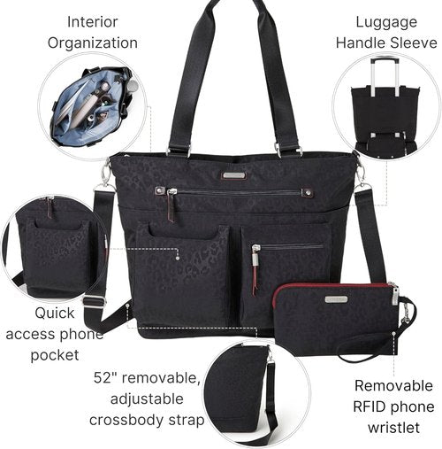 Baggallini Any Day Tote - Stylish Tote Bag with RFID Phone Wristlet | Versatile Everyday Use