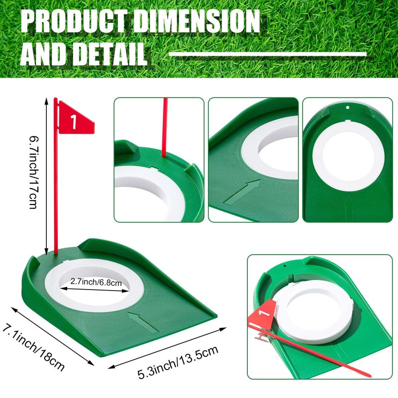 Lenwen Indoor Mini Golf Putting Set for Kids & Family Include 2 Adjustable Golf Putter for Right or Left Handed Players 10 Practice Balls 6 Putting Cup with Flags for Backyard Office Fun Game & Gift